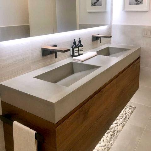 Dual Ramp Sink Vanity – Trueform Concrete